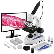 AmScope 40X-1000X Student Microscope with .35MP Digital Camera + Slide Prep Kit