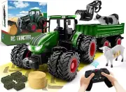 Kids Remote Control Tractor with Dumpable Trailer - Perfect Birthday Gift