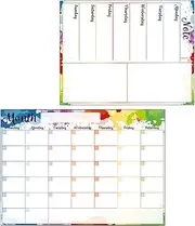 ERINGOGO 2pcs Magnetic Dry Erase Calendar for Fridge Monthly Weekly Planner Whiteboard for Home Office Kitchen Reusable and Erasable Menu Board with Hold