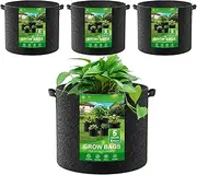 Plant Grow Bags, 4X Thickened Non-Woven Fabric Pots with Handles, Portable Planter Pot, Growing Bag for Planting Potato Vegetable Flower Greenhouse Gardening