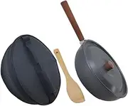 ibasenice 1set Portable Camping Fry Pan Detachable Outdoor Cooking Pan for Hiking Picnics and Travel Spatula and Storage Bag Nonstick Healthy Cooking Tool