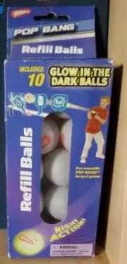 NEW WHAM O Pop Bang GLOW IN THE DARK BALLS 10 Refill Balls Night Action