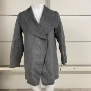 TAHARI Two Tone Double Face Wool Coat Women's Size XL Heather Grey