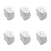 6PK Moki Angled Double Power Home/Office Travel Adaptor Dual Socket Plug White