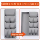 Cutlery Drawer Organizer Kitchen Organization Tool Capacity Storage Box