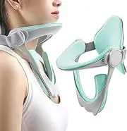 Neck Brace Posture Corrector - 20.5x16.5x12.2cm, PC+sponge, Skin Color, Adjustable Neck Brace, Cervical Traction, Neck Stretcher | 360 Degree Neck Support Brace for Posture Correction