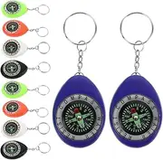JOINPAYA 10pcs Miniature Compass Keychain: Portable Mini Compass Keychain Pocket Pendant for Kids Outdoor Hiking Camping Hunting Climbing Key Ring Party Favors
