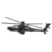 RI Novelty - Pull Back Die-Cast Metal Vehicle - APACHE HELICOPTER (Black)(8 inch