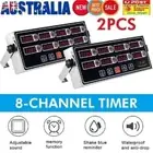 2pcs Restaurant Cooking Timer 8 Channels Commercial Digital Alarm Reminder Clock