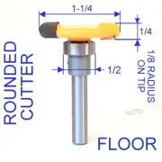 1 pc 1/4" SH Flooring for 1/8 Radius Rounded Slot Floor Router Bit S