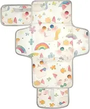 Reusable Diaper Changing pad with Tissue Pocket Waterproof Changing pad for Baby with Built-in Pillow
