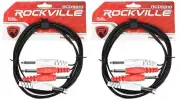 2 Rockville RCDSS10B 10 Inch Dual Mono 1/4 Inch TS to Same Cable