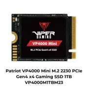 Patriot VP4000 Mini M.2 2230 PCIe Gen4 x4 Gaming SSD 1TB VP4000M1TBM23