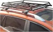 Universal Steel Simple Roof Cargo Rack Carrier Black Top Car Rack Basket Easy Install(Left)