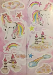 FAIRYTALE UNICORNS wall stickers 12 decals girl bedroom playroom nursery castle