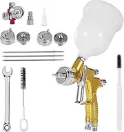 Spray Paint Gun with 1.3/1.5/1.7mm Nozzles Pressure Gauge Kit,Air Compressor HVLP Paint Sprayer Gun,Small Spray Gun for Painting,Automotive Pneumatic Gravity Feed Spray Gun for Cars,Furniture,House