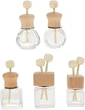 MUELODSIC 5Pcs Car Air Vent Essential Oil Diffuser Bottles Aromatherapy Fragrance Ornaments for Fresh Air Car Decor Bottles with Wooden Caps