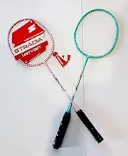 STRADIA Badminton Racket Set- 2 Badminton Racquets, Pack of Shuttlecock and Oxford Cloth Badminton Racket Bag- Play Like a Pro.