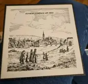 vtg Decorative Art Accent ceramic tile trivet Schwarzenbach Um 1830 scene