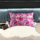 Wrinkle Free Pillowcase Super Soft Set of 2 Flower Print Satin Pillowcases