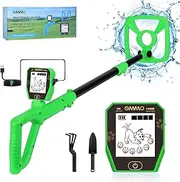 [OMMO] Metal Detector, Rechargeable Built-in Battery Kids Metal Detector with Funny LCD Display, Adjustable Metal Detectors for Kids with Waterproof Search Coil USB Cable for Detecting Treasure
