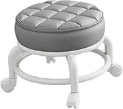 Fonowx 360° Rotating Low Roller Seat Stool Lazy Housework Stool Swivel Chair for Living Room, Gray