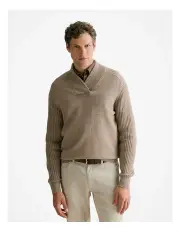 [Trenery] Wool Shawl Neck Pullover in Nutshell