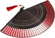 HOOTNEE Portable Bamboo Tassel Folding Fan Chinese Adornment Fan for Parties Cosplay