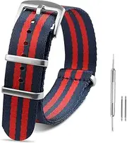 [RoYiio] Nato Watch Straps for Lug Width 20 mm, 22 mm, Stainless Steel Buckle, Comfortable Breathable, Premium Ballistic Nylon Strap for Men and Women