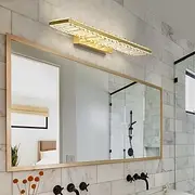 LED Vanity Light Crystal Waterproof IP20 20W Mirror Light Modern White Minimalist Bathroom Light Fixture Aluminum Iron Bathroom Wall Sconce Wall Mount Lightin