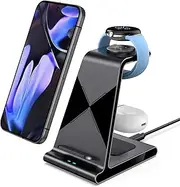 Charger for Pixel Watch 2/3, Fitbit Versa 4/Sense 2 (Not for Pixel Watch 1), Wireless Charging Station for Google Pixel 9a/9/9 Pro/9 Pro XL/8 Pro/8/8a/7 Pro/7/6, Pixel Buds Pro 2/Pro (No Adapter)