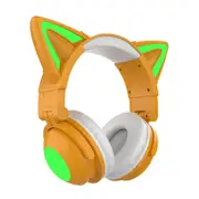 Luminous Cat Ear Bluetooth Headset Live Gaming Headset Three Generations of Seven Color Card - Khaki