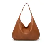 Genuine Leather Hobo Purses and Handbag Brown