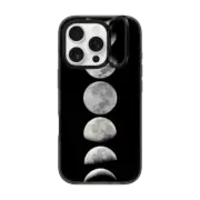 iPhone 16 Pro Impact Ring Stand Case MagSafe Compatible Moon phases. Black and white case