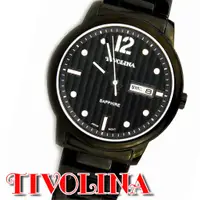 在飛比找蝦皮購物優惠-日本TIVOLINA黑色男錶手錶【 長億鐘錶 】全黑錶帶 藍