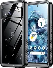 Justcool for Google Pixel 8 Pro Case Waterproof,Built-in【Screen & Camera Lens Protector】【IP68 Underwater】 Full Body Heavy Duty Protection【12FT Military Shockproof】 Case for Pixel 8 Pro 6.7”,Black