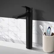 ACA Bathroom Tall Basin Mixer Tap Brass Black Vanity Flick Faucet WELS