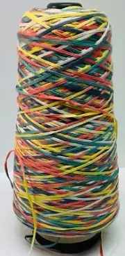 Lucci Yarns Cotton Tape Yarn Cone Unit of 1 Mercerized Fruit Punch Space DyedNew