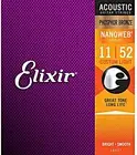 Elixir 16027 Nanoweb Phosphor Bronze Acoustic Guitar Strings Custom Light 11-52
