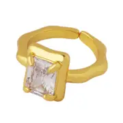 Fashion Stainless Steel Chunky Jelly Color Heart Gemstone Ring Wide Ring for Wom