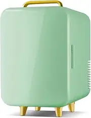 8L Mini Fridge for Bedroom, 12V DC Portable Cooler Small Beverage Refrigerator 220V Portable Beauty Fridges for Car Office Desk & Dorm Room Food Beverage Skincare Beauty & Makeup,Green