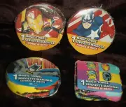 (4) Disney Magic Towels Avengers Batman 11.5 in x 11.5 in Iron Man Cap America