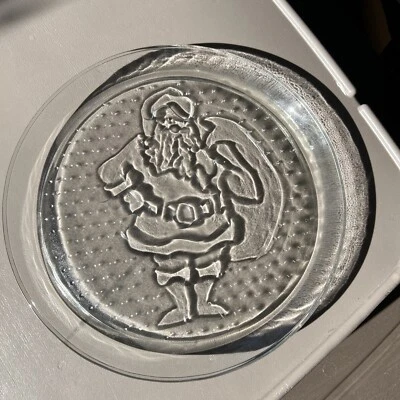 Clear Glass Santa Platter