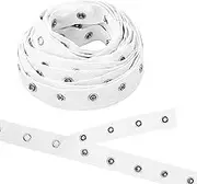 Mandala Crafts Metal Snap Tape for Sewing by Yard Snap Buttons for Clothes - Sew on Snaps Strips Fastener Tim for Clothing - 3 Yds Cotton White Snap Tape for Clothes