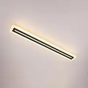 Linear Flush Mount Ceiling Lights for Living Room Flat Dimmable LED Ceiling Light Black Sconces Wall Lighting Long Strip Lamp Bathroom Vanity Light for Bedroom Kitchen Hallway