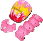 Children's Protective Gear Kit Helmet Elbow Pad Knee Pad 7pcs Roller Skating Safety Supplies