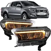 Compatible For Ford Ranger 2015-2021 Car Accessories Headlight Assembly LED Lights Lamp DRL Signal Plug And Play Daytime Running Light