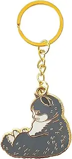 [SPEEDYUNI] Chonky British Shorthair Cat Keychain with Judgy Bombastic Side Eye – Cute Funny Design Gift Idea Cat Lovers