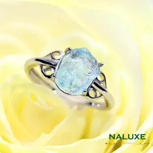 水晶【Naluxe】天然寶石海水藍寶石原礦造型戒指(3月誕生石勇氣之石安定情緒、撫慰心靈)