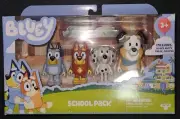 Bluey & Friends School Pack Bluey, Rusty, Chloe, Calypso NEW Free Shipping